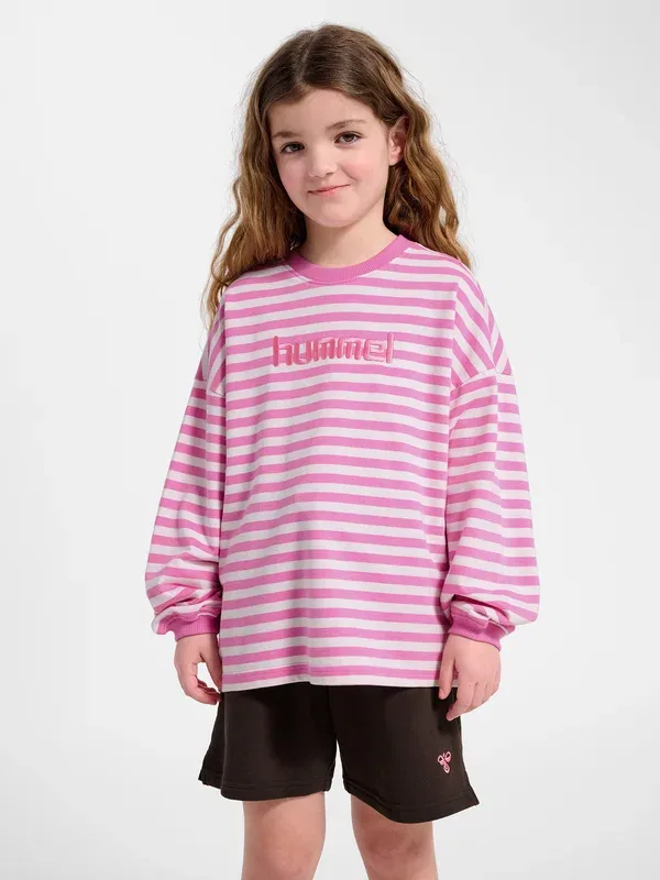 Толстовка Geggo stripe sweatshirt Hummel, фуксия — фото 2