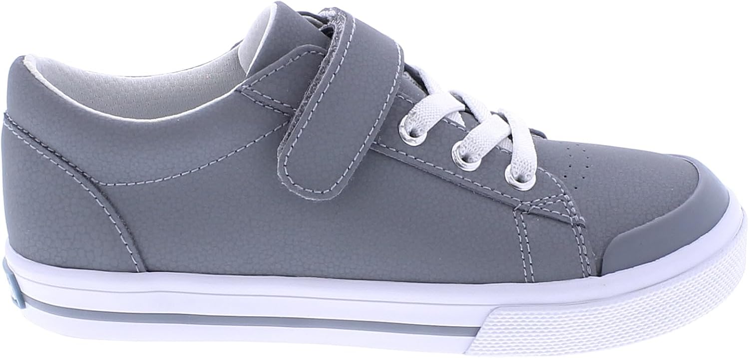 

Детские кожаные кроссовки FOOTMATES Reese для мальчиков и девочек с индивидуально подобранными стельками, противоскользящей резиновой подошвой и дышащей подкладкой - для младенцев, малышей и маленьких детей, возраст 0-8 лет, серый