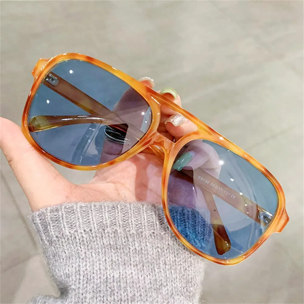 

Ретро-солнцезащитные очки с увеличенными двойными перемычками для мужчин и женщин, поляризованные, с прозрачной оправой и защитой от УФ-излучения UV400 generic, 15