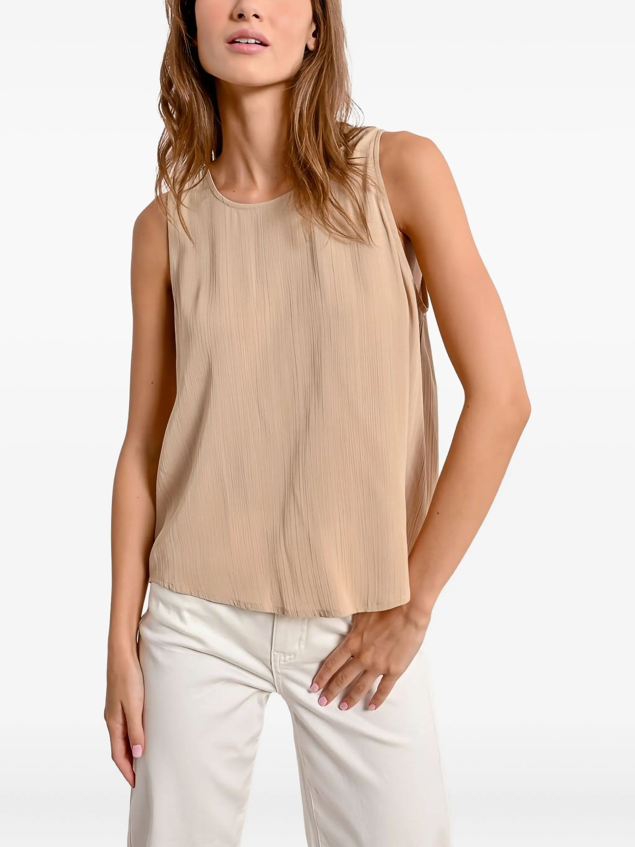

Плиссированный топ без рукавов Molly Bracken, бежевый