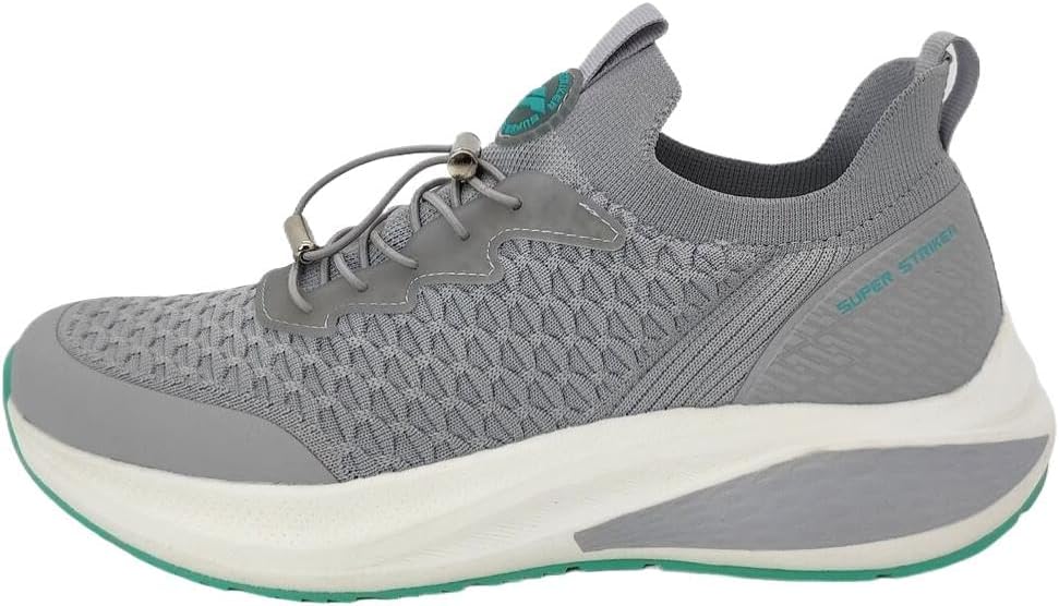 

Мужские модные трикотажные кроссовки без шнурков для повседневной носки, прогулок, для кемпинга, легкие дышащие спортивные обувь Super Striker, светло-серый