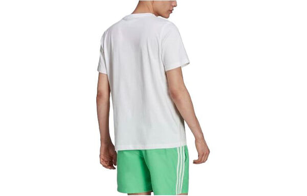 Футболка Adidas Original Adicolor Classics Trefoil Tee 'White Semi Screaming Green', белый — фото 2