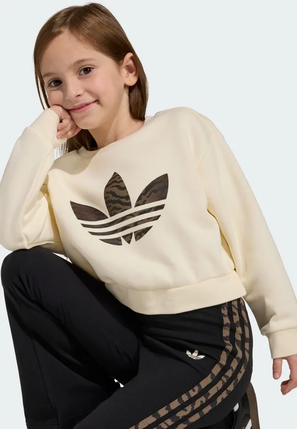 Спортивный костюм свободного кроя с круглым вырезом Adidas Originals, Cream White/Night Brown — фото 4