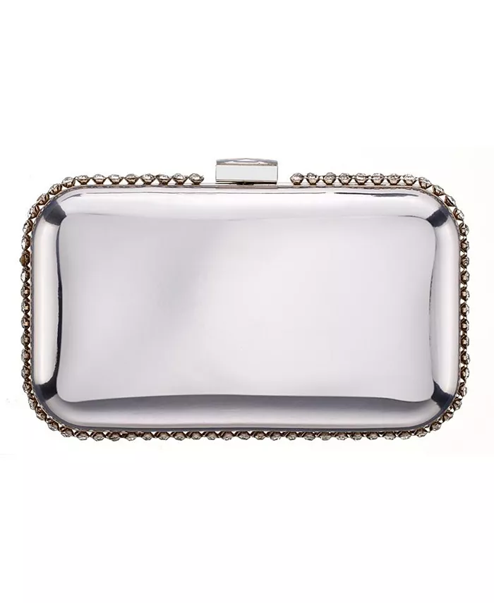 

Сумка Metallic Minaudiere with Cystal Adorned Edge Nina, серебряный