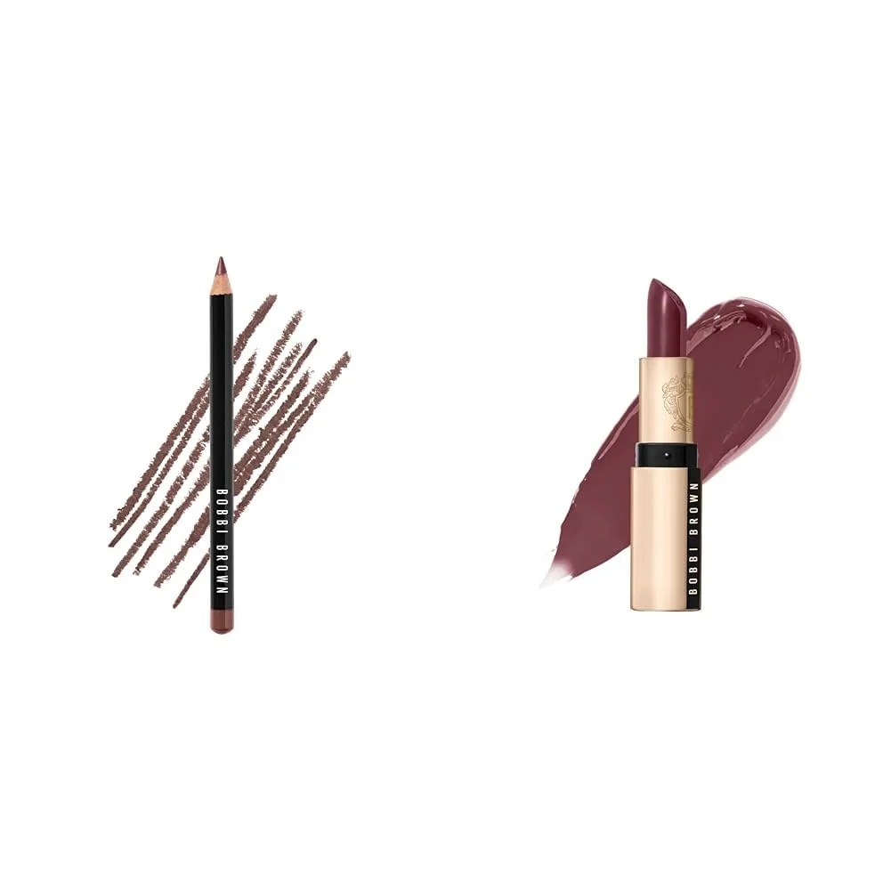 Набор из двух карандашей для губ Bobbi Brown темно-сливового цвета: карандаш для губ, роскошная помада.