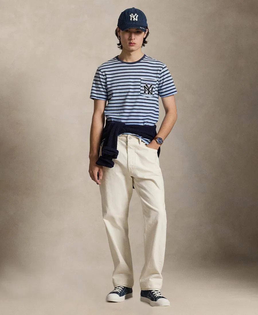 Мужская полосатая футболка с коротким рукавом Polo Ralph Lauren, темно-кобальтовый — фото 2