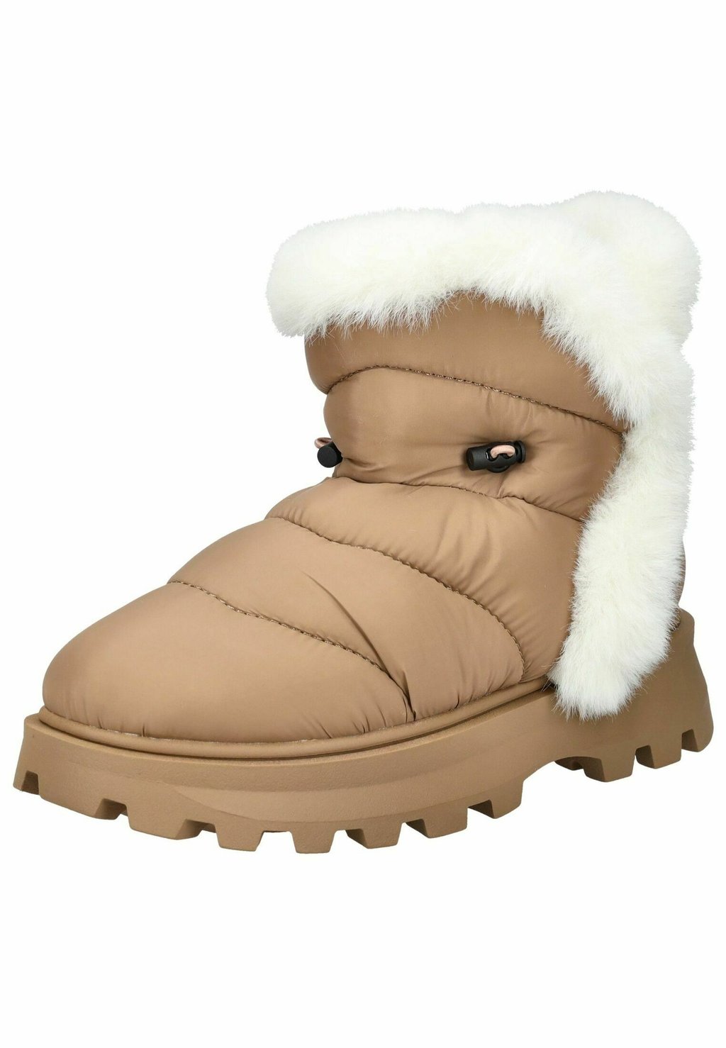Зимние женские ботинки Steve Madden стеганые с мехом, коричневый — фото 3