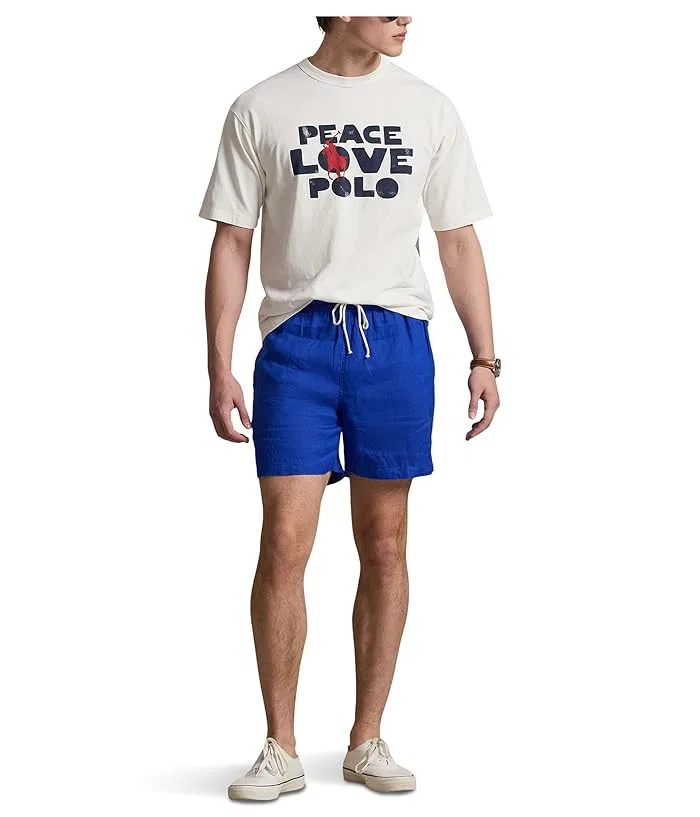 Футболка Polo Ralph Lauren Classic Fit Peace Love, белая — фото 2