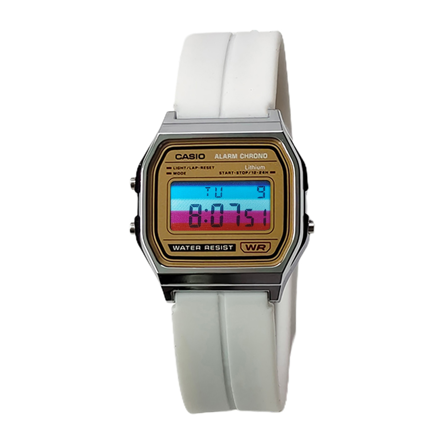

CASIO Часы Retrofit Series Electronic Movement Silicone Strap Watch Women's Watch Gold Dial