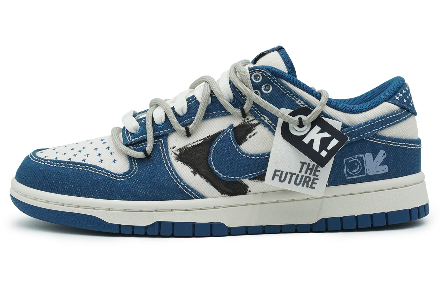 

Кроссовки Nike Dunk Skateboarding Shoes Men Low-top Blue/white/black, синий