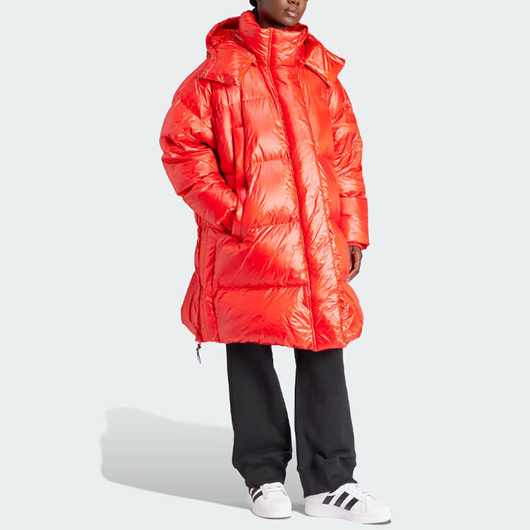 Kadın Kırmızı Mont Пуховик женский ярко-красный Adidas Originals — фото 4