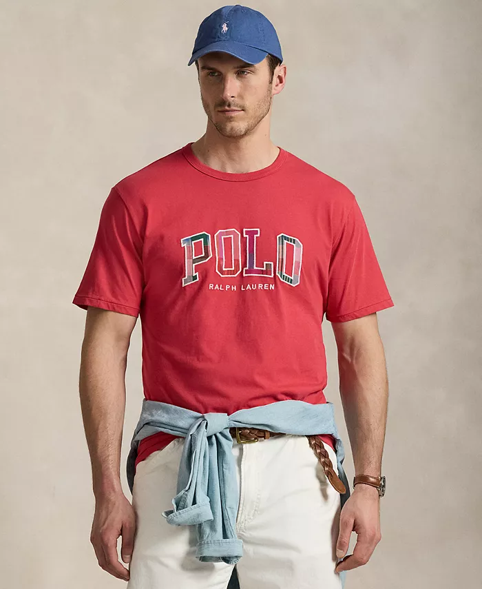 

Мужская футболка с клетчатым логотипом Big & Tall Polo Ralph Lauren, красный