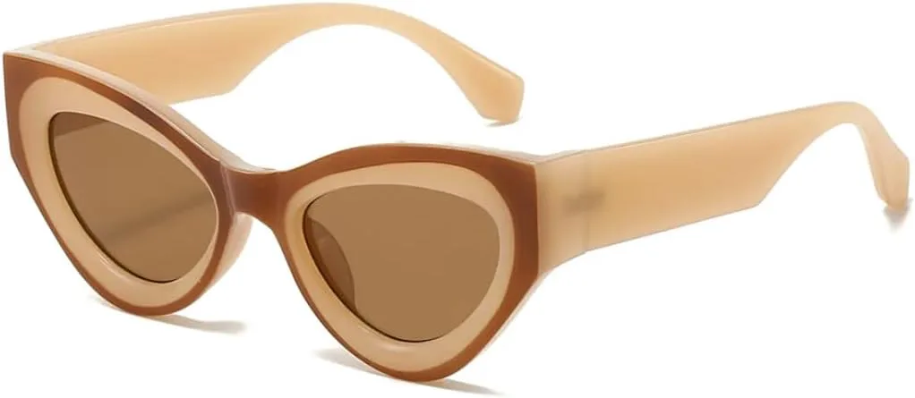 

Солнцезащитные очки с защитой от УФ-излучения UV400 | Оправа «кошачий глаз» | Линзы конфетных цветов для занятий спортом на открытом воздухе и вождения DSVIGF, Tea