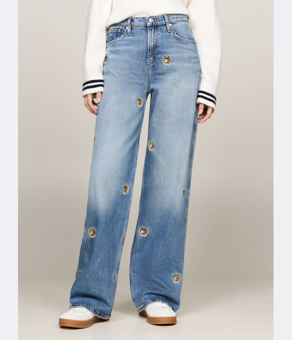 

Джинсы женские Tommy Jeans Betsy свободного кроя с вышивкой, синий