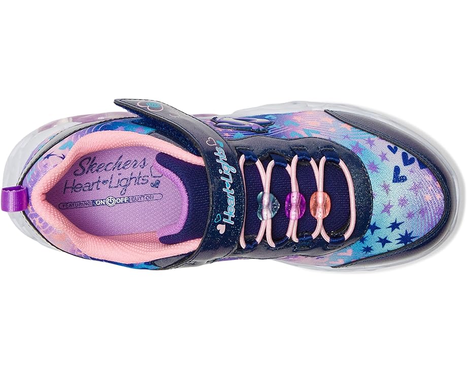 Детские кроссовки SKECHERS KIDS Infinite Heart Lights - Heart Jewels 303261L (Little Kid/Big Kid), Navy/Multi — фото 2