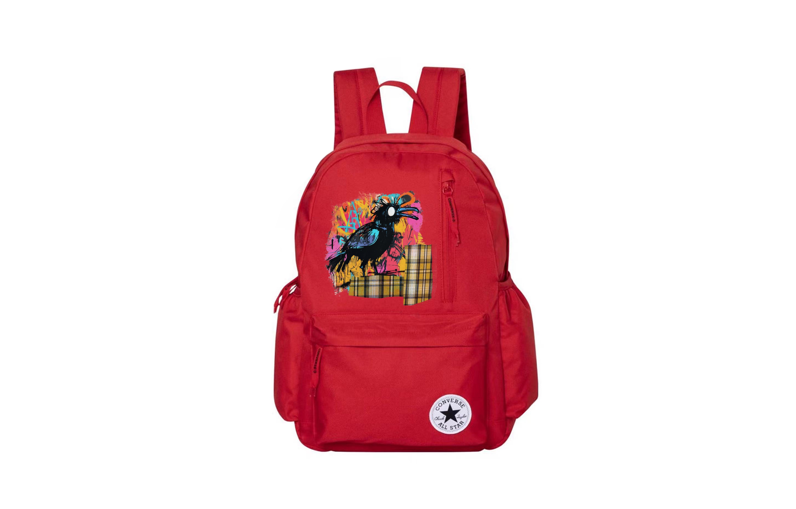 

Converse Полиэстеровый рюкзак обычный унисекс красный, Graffiti Black Crow