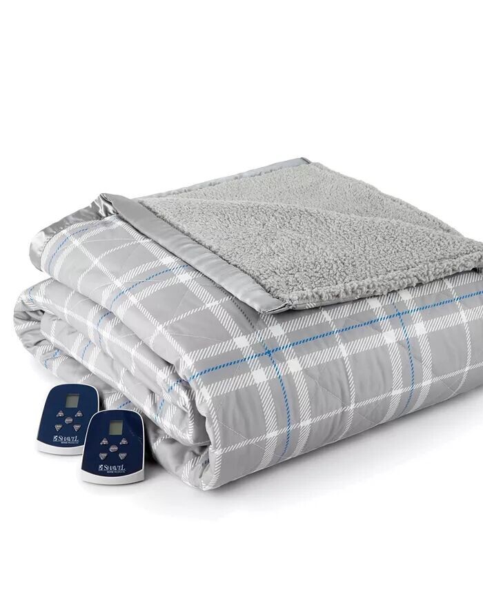 

Двустороннее электрическое одеяло Micro Flannel и Sherpa Shavel, серый