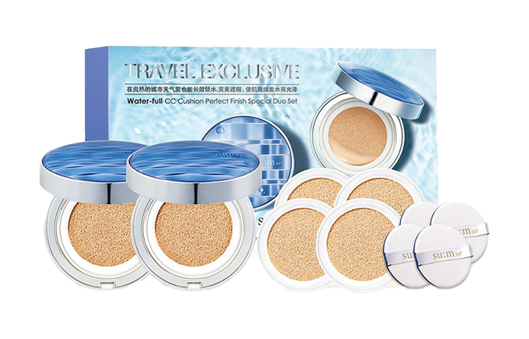 SU M37° Air Cushion CC крем для макияжа наборы натуральное увлажняющее осветляющее тон кожи 15г*2+сменный блок 15г*4 SU:M37° — фото 3