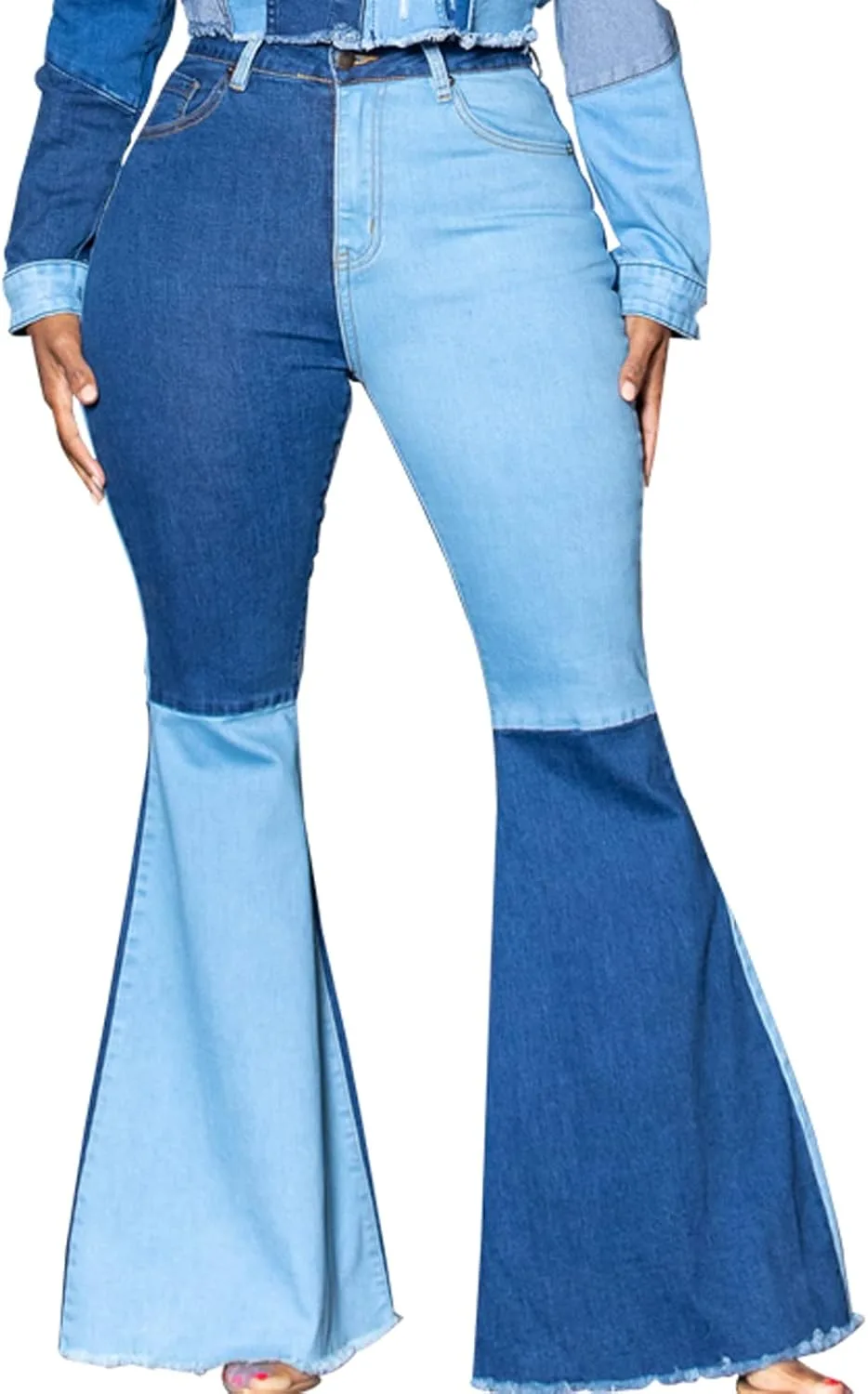 

Джинсы-клеш 70s для женщин с высокой талией и эластичным поясом PaladMom