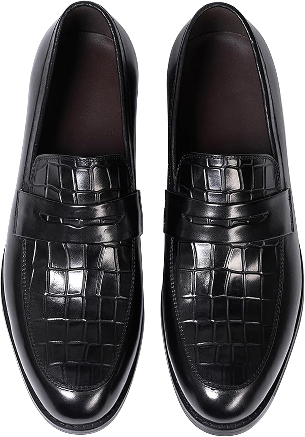 

Мужские слипоны Santimon, классические туфли из натуральной кожи с крылом на носке, мокасины для бизнеса и повседневной носки, для выпускных, свадеб, с отделкой в виде пенни-лоаферов, удобные модные туфли под смокинг для мужчин, черный