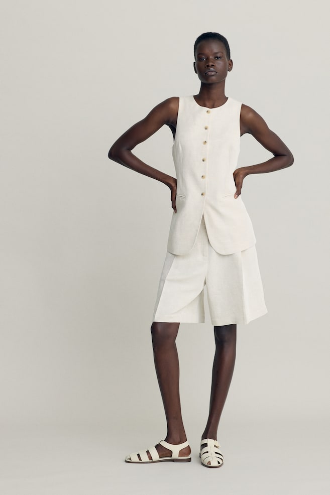 

Шорты-Бермуды из льняной смеси H&M, бежевый