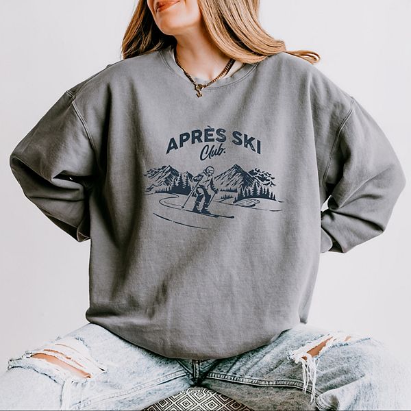 

Женский легкий свитшот garment dyed Aprés ski club mountains Simply Sage Market, Grey, Серый, Женский легкий свитшот garment dyed Aprés ski club mountains Simply Sage Market, Grey