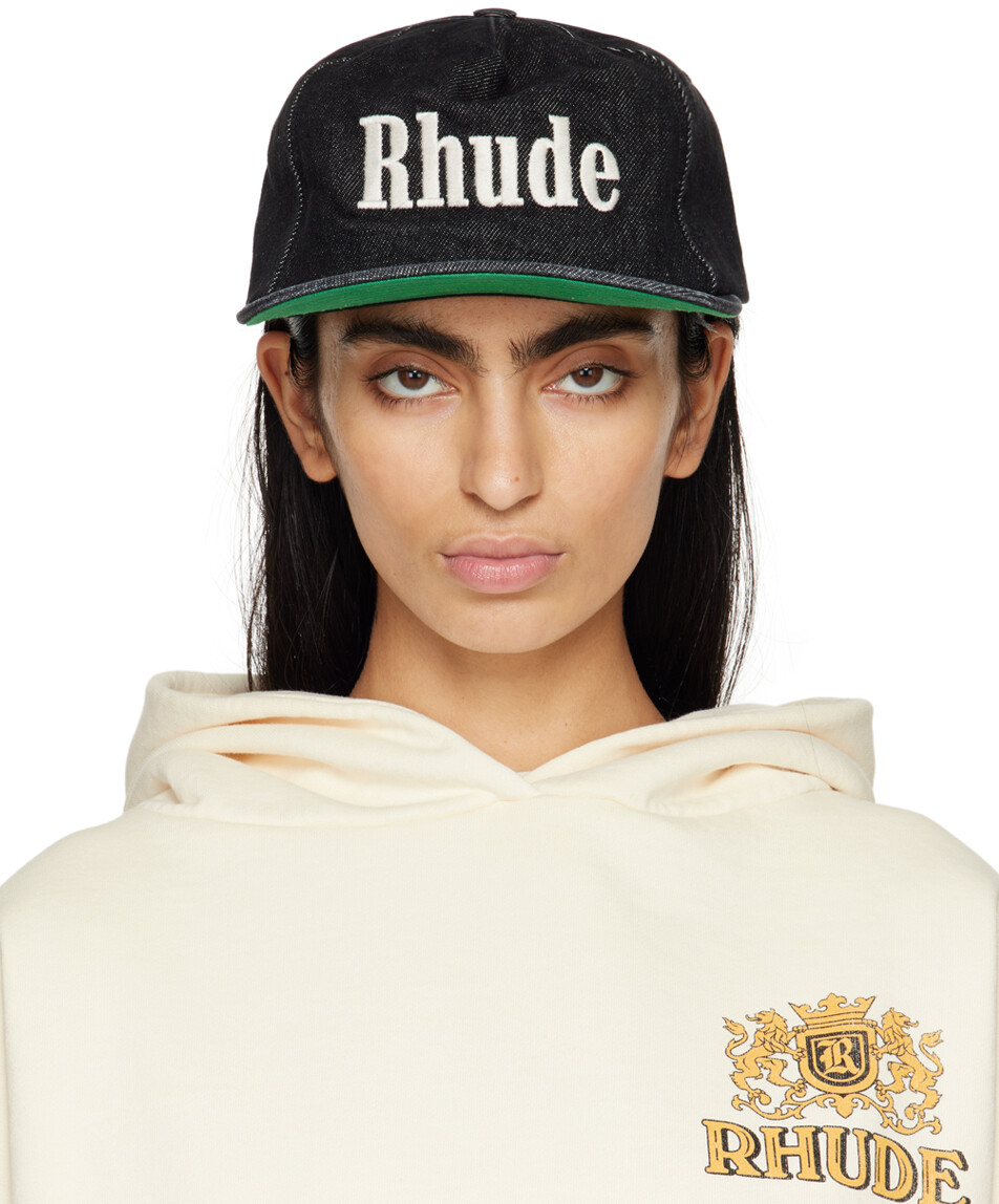 

Черная джинсовая кепка с логотипом Rhude, цвет Black