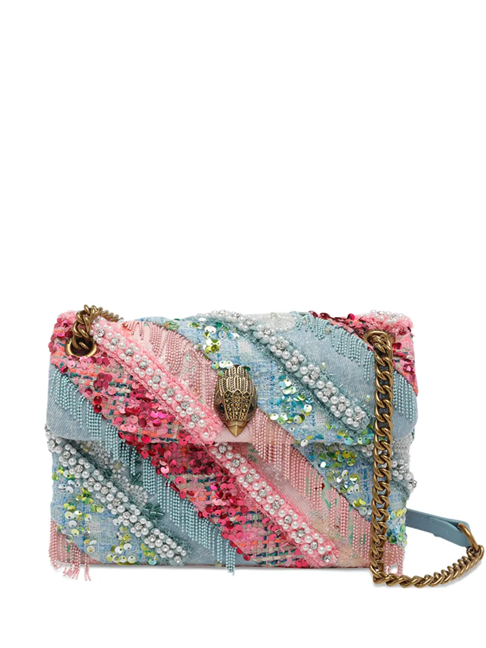 

Сумка через плечо Medium Kensington с бахромой Kurt Geiger London, синий