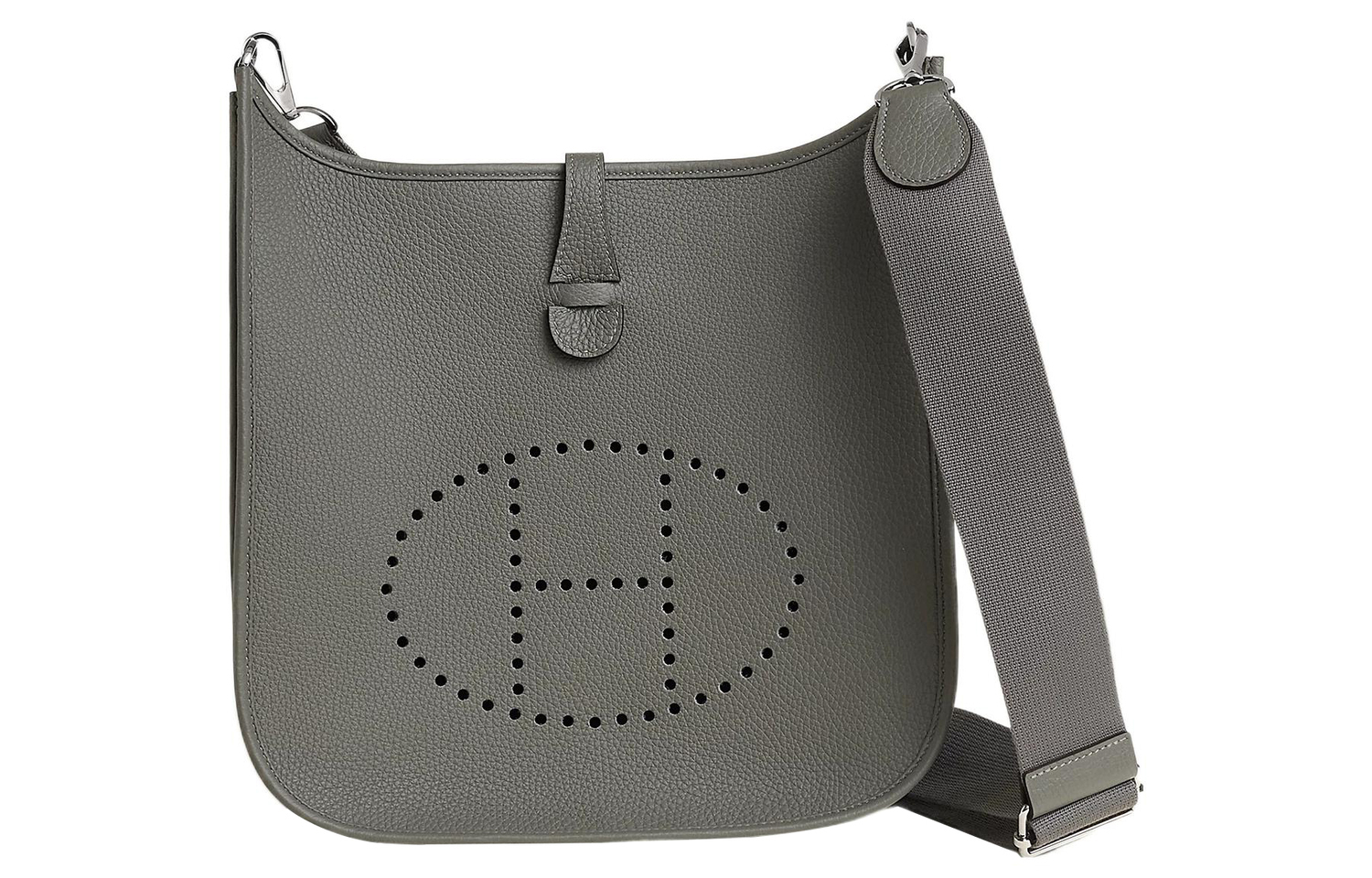 

Сумка через плечо Evelyne Clemence из кожи Ivorie Grismeyer Cumulonimbus Gray HERMES