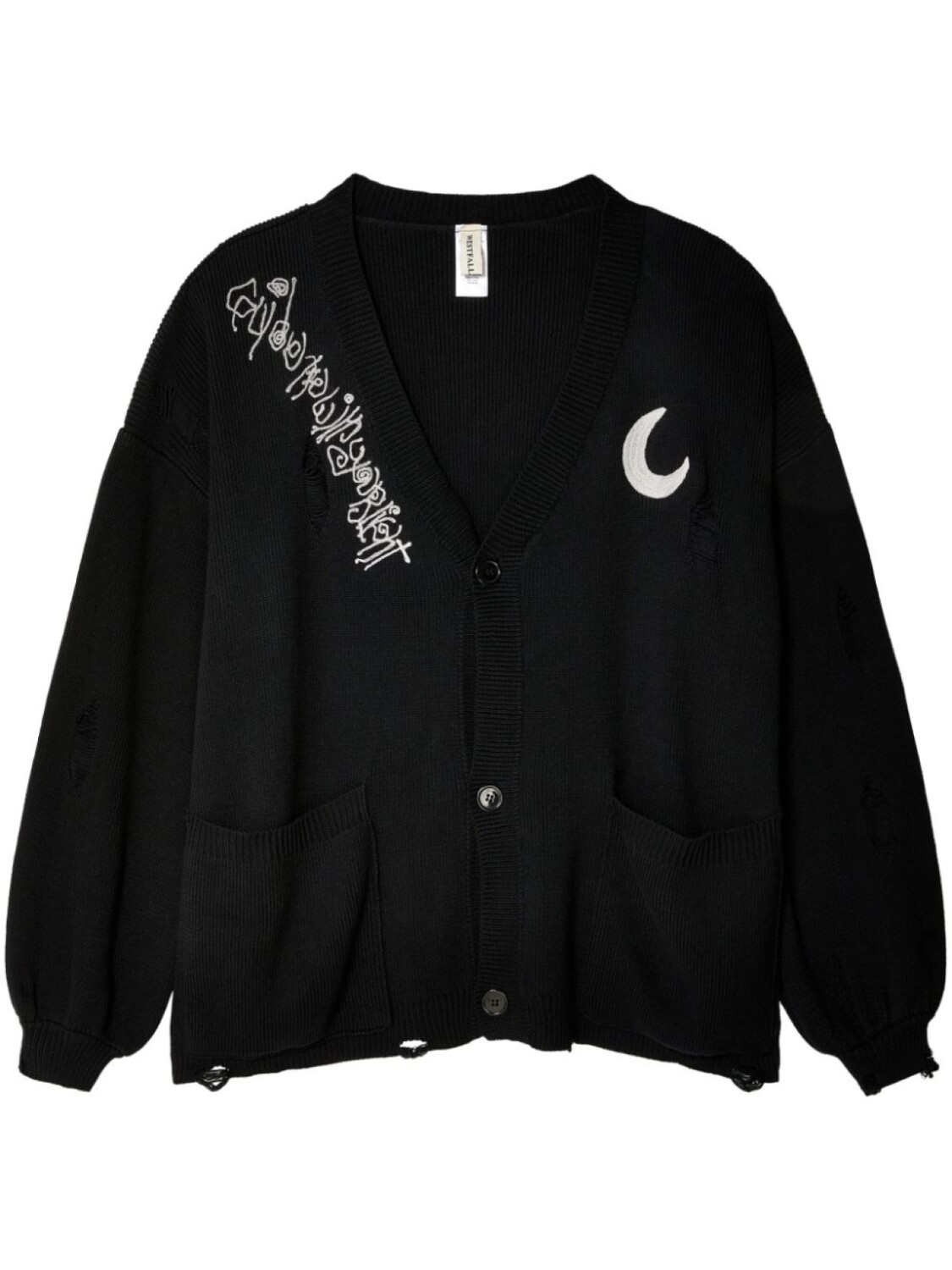 

WESTFALL кардиган Moon с эффектом потертости, черный