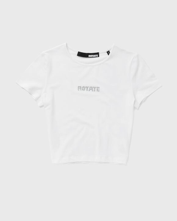 

Топ Rotate Birger Christensen Cropped Logo Tee, ярко-белый