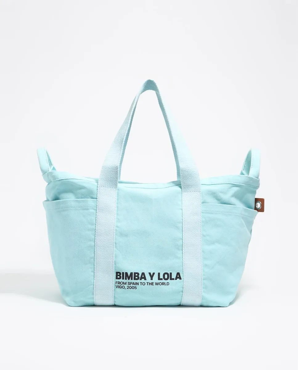 

Большая пляжная сумка для женщин из ткани Bimba Y Lola, светло-голубой