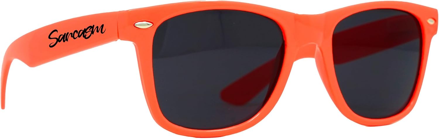 

Стильные поляризованные солнцезащитные очки Funky Junque в стиле ретро — защита от УФ-излучения, классические очки унисекс — для девичника, однотонные, в выгодных комплектах, I'll Bring the - Sarcasm (Neon Orange)