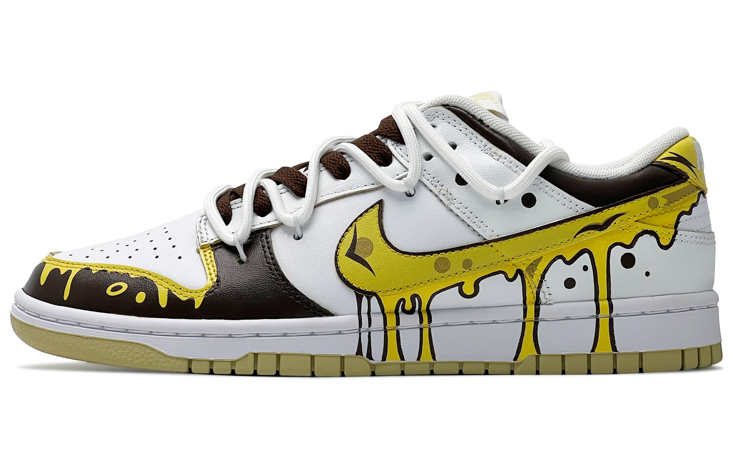 

Кроссовки Nike Dunk Skateboarding Shoes Men Low-top White/coffee, коричневый