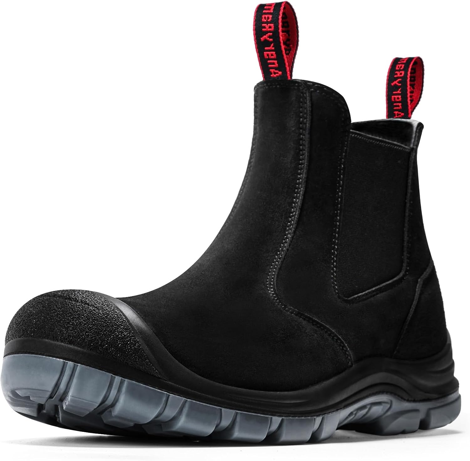 

Мужские ботинки ANGRYRAM с защитным стальным носком, водонепроницаемые, противоскользящие, пожарные, механические, удобные, строительные, с типом Chelsea, черный