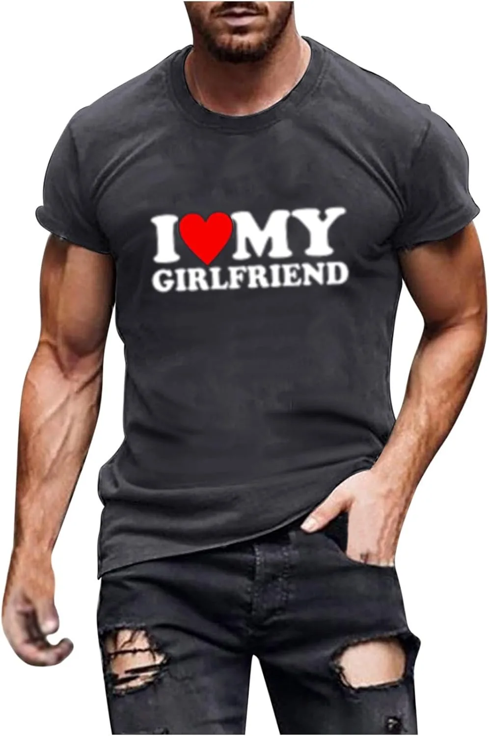 

Футболка Valentine's Day I Love My Girlfriend, мужская, casual, slim fit