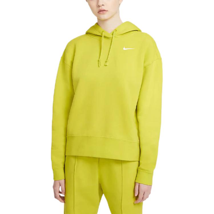 Женская желто-зеленая толстовка Nike — фото 4