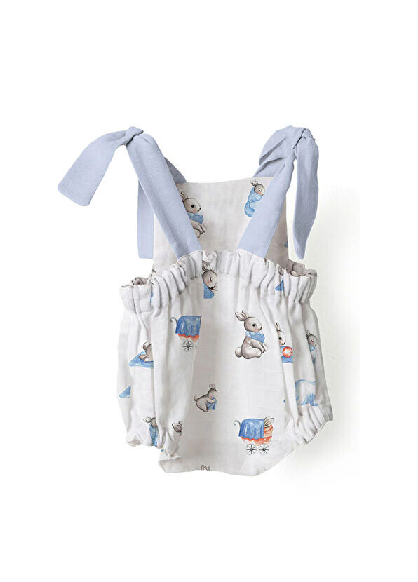 Муслиновый комбинезон для малышей Bebe Lapin Deux Lapins, синий — фото 2