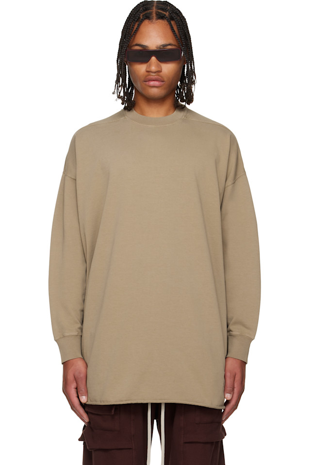 

Rick Owens Drkshdw Taupe concordians tommy ls sweatshirt