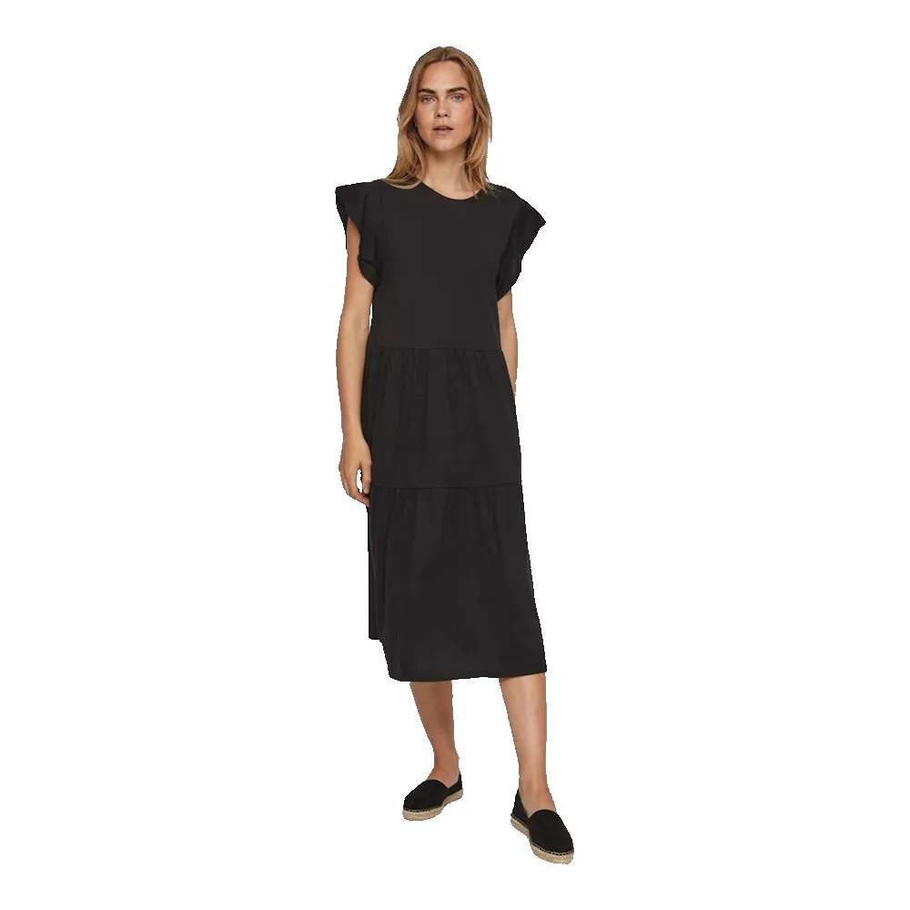 

Платье Vila Summer short sleeve midi, черный