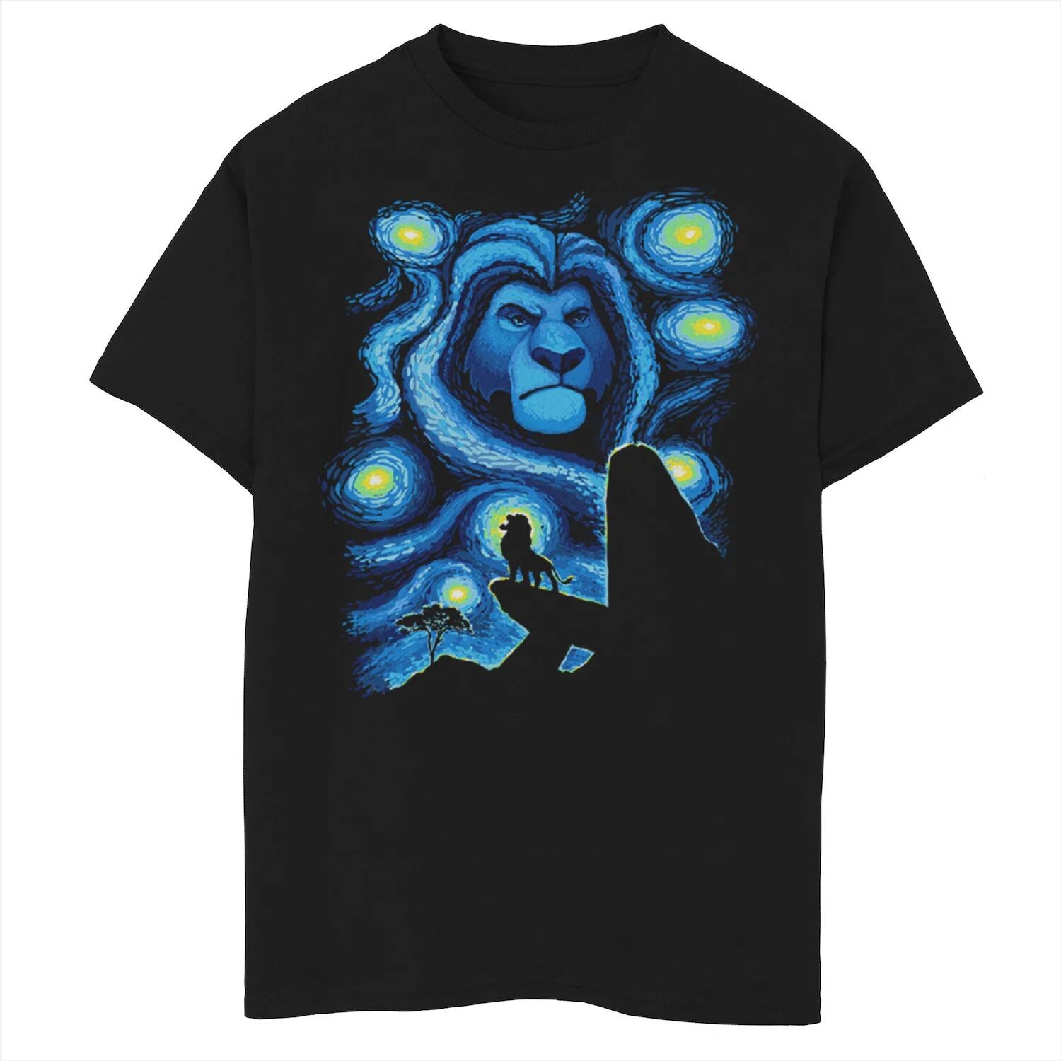 

Футболка Disney's The Lion King для мальчиков 8–20 лет Mufasa Starry Night Pride Rock с рисунком Disney