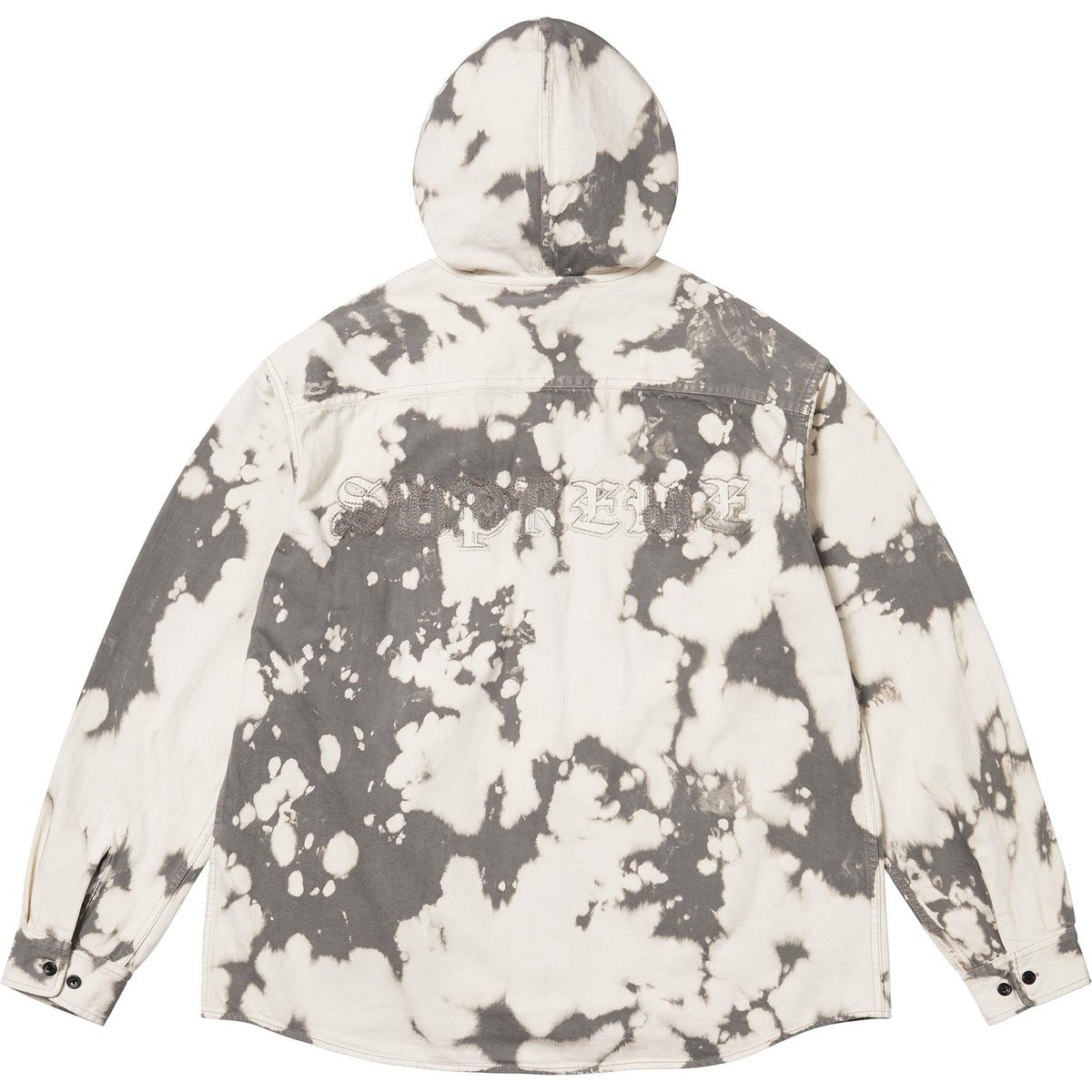 Рубашка SS25 WEEK19 Hooded Denim Shirt Unisex Supreme, черный — фото 4