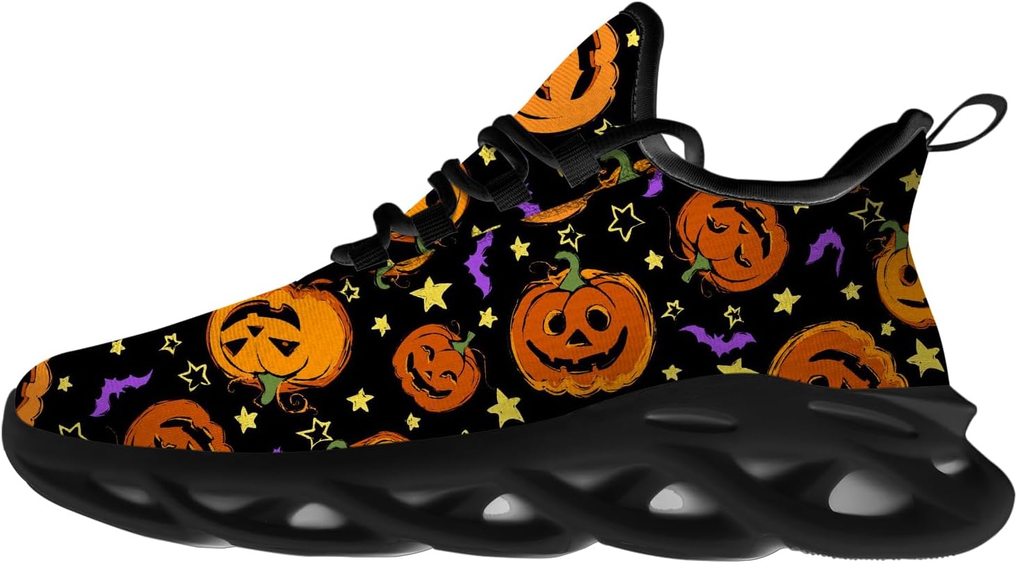 

Кроссовки Ciadoon на Хэллоуин для женщин и мужчин, для бега по дороге, ходьбы и тенниса, дышащие, легкие, подарок для мужчин и женщин, оранжевый