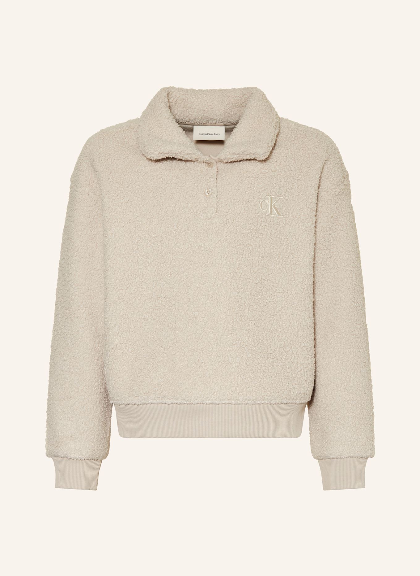 

Меховой свитер Тедди Calvin Klein, серый