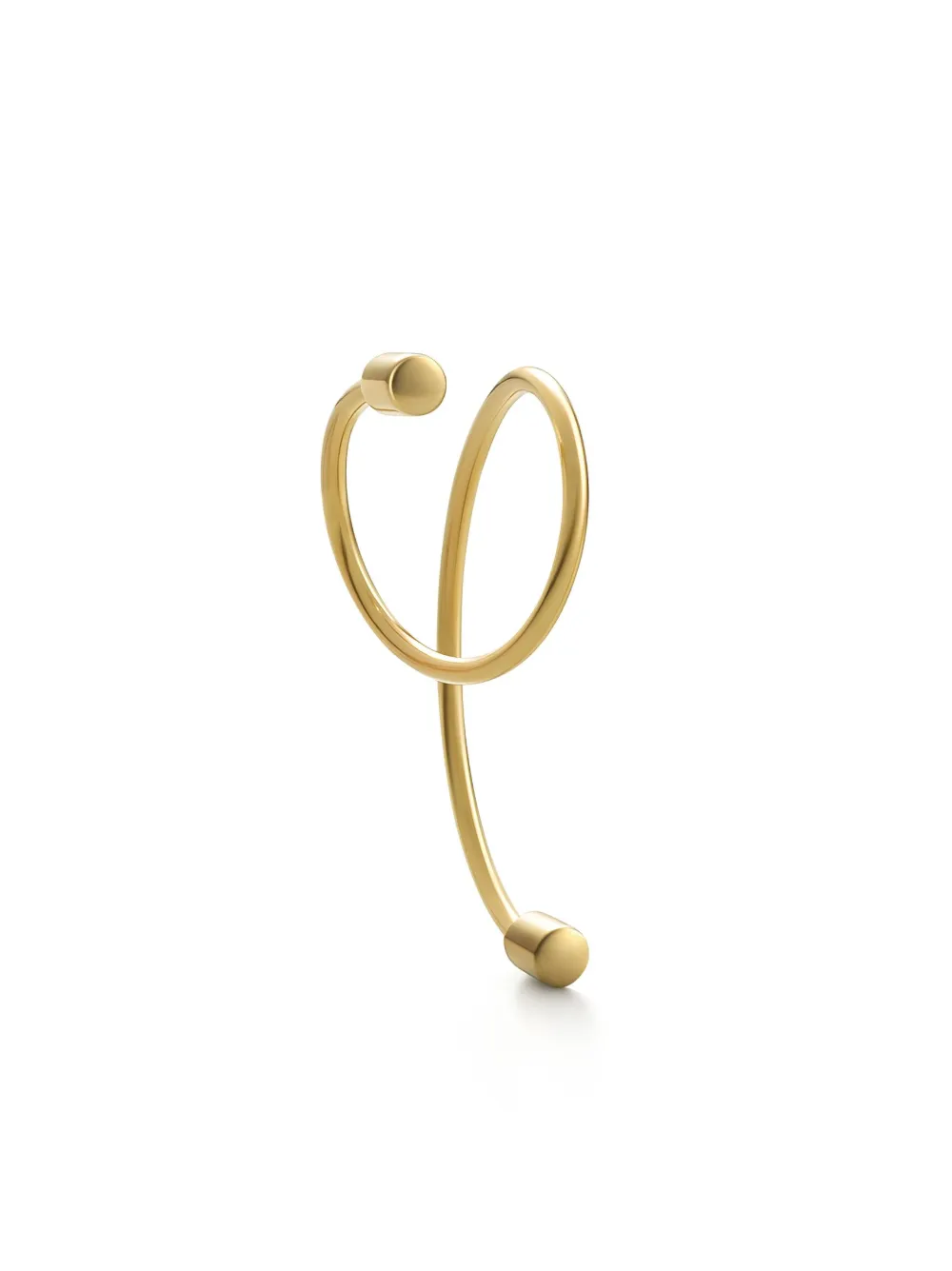 

Серьга Twist Curl 02 из желтого золота Shihara, золотой