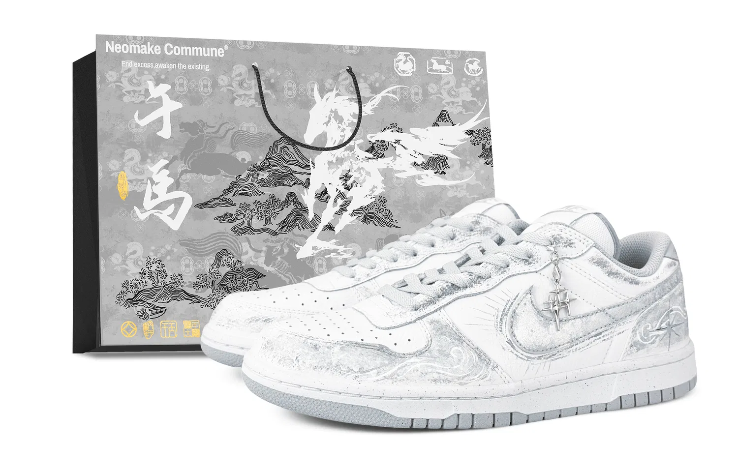Кроссовки скейтерские Nike Big Low Silver White Gray