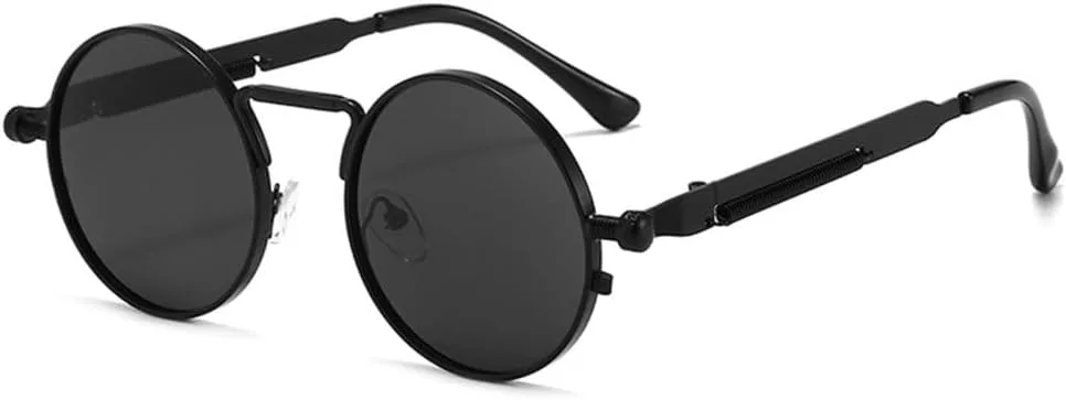 

Панк-очки 2027, круглые, винтажные, готические, ретро, ​​для женщин и мужчин, модные, в металлической оправе, солнцезащитные очки в стиле хип-хоп MTZJH, C10