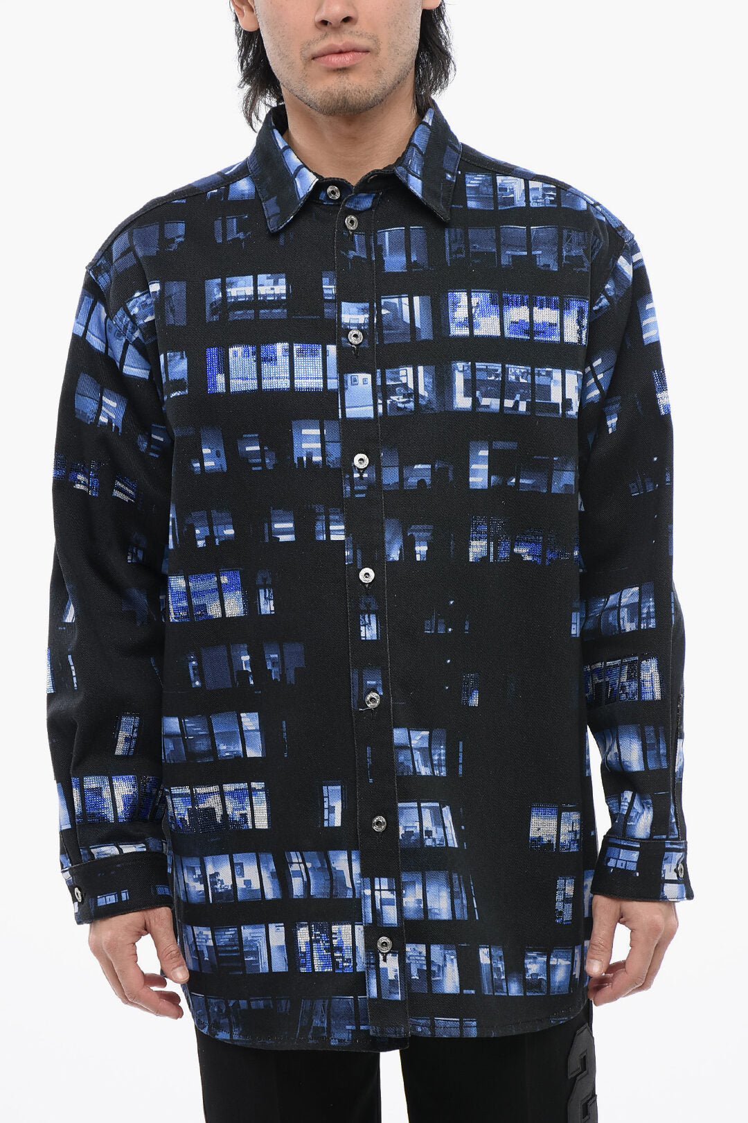 

Рубашка джинсовая Off-White со стразами