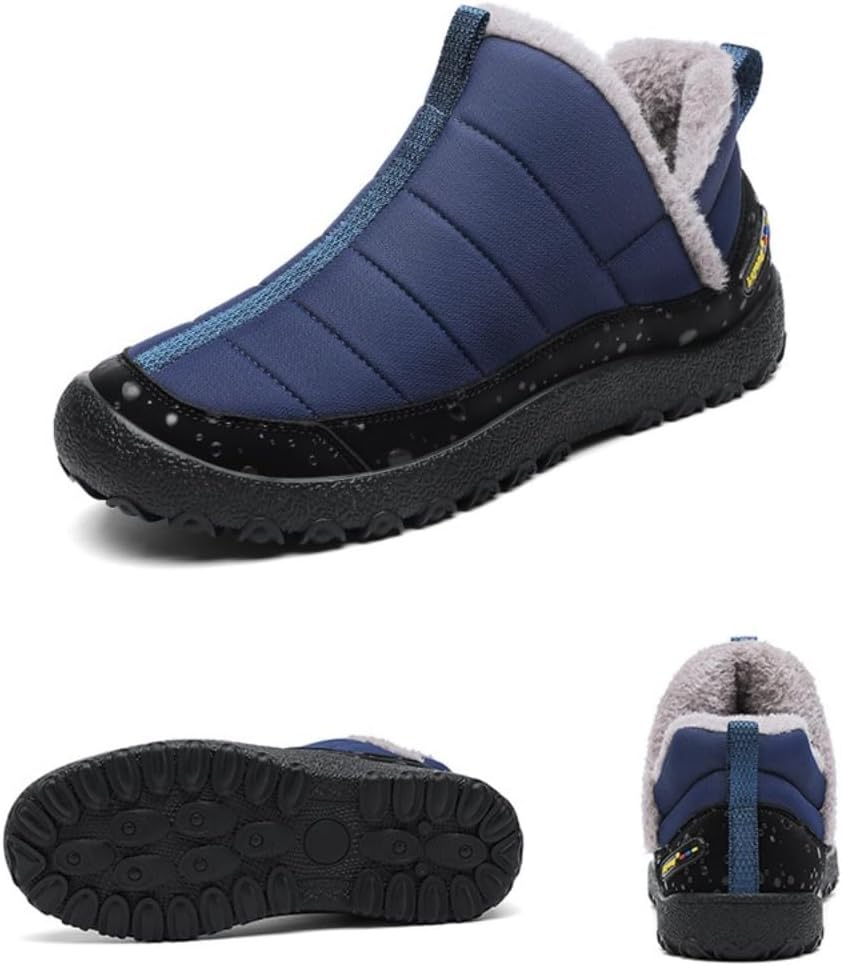 

Зимние мужские ботинки Снегоступы Мужские водонепроницаемые ботинки С меховой подкладкой Теплые ботинки на щиколотку Легко надеваются Для прогулок на улице Удобная ходьба Противоскользящая подошва Soft Time Toy, синий