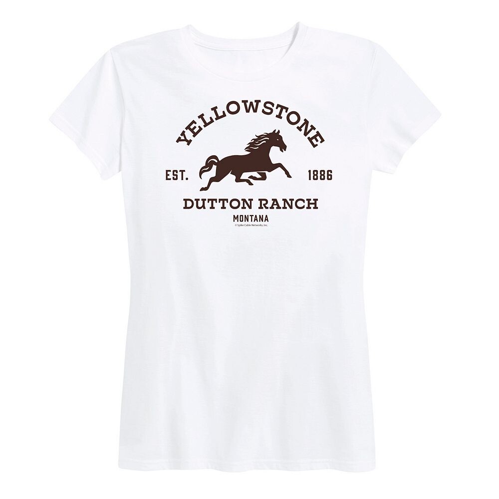 

Женский Йеллоустон, расчетное время. Футболка 1886 с логотипом Horse Licensed Character, белый